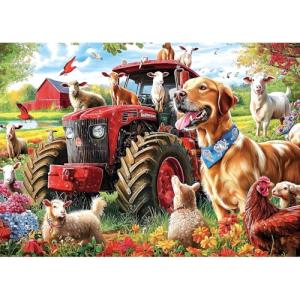 MINIWAN 1000 Piece Farm Animals Jigsaw Puzzle - Challenging Adult Puzzle Featuring Classic Barnyard Scene - 27.5x19.7 Inch - Ideal for Family Game Nights & Relaxation