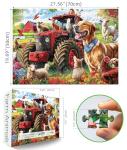 MINIWAN 1000 Piece Farm Animals Jigsaw Puzzle - Challenging Adult Puzzle Featuring Classic Barnyard Scene - 27.5x19.7 Inch - Ideal for Family Game Nights & Relaxation