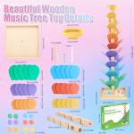 Wooden Marble Run Music Tree Montessori Toys for Kids 3+ Years Old Marble Ball Run Learning Game Wood Color Sorting Toys for 4-8 Boys and Girls Birthday