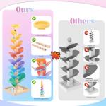 Wooden Marble Run Music Tree Montessori Toys for Kids 3+ Years Old Marble Ball Run Learning Game Wood Color Sorting Toys for 4-8 Boys and Girls Birthday