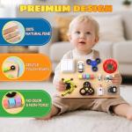 Umnodobn Montessori Busy Board for Toddlers, 11-in-1 Sensory Learning Travel-Friendly Activity Board, Fine Motor Skills Toy, Screen, Birthday Holiday Presents for Boys Girls 3+ Years Old