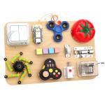 Umnodobn Montessori Busy Board for Toddlers, 11-in-1 Sensory Learning Travel-Friendly Activity Board, Fine Motor Skills Toy, Screen, Birthday Holiday Presents for Boys Girls 3+ Years Old