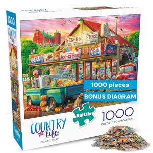 Buffalo Games - Country Store - Eduard - 1000 Piece Fall Jigsaw Puzzle for Adults - Challenging Autumn Puzzle Perfect for Game Nights - Country Life Collection - Finished Size is 26.75 x 19.75
