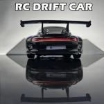 HTURCCOP RC Drift Car 2.4GHz 1:24 Scale 4WD High Speed Remote Control Cars Vehicle with LED Lights Two Batteries and Drifting Tires Racing Sport Toy Cars for Adults Boys Girls Kids