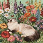 Saralluna Puzzle for Adults 1024 Pieces, Flowers Embroidered Floral Garden Cat Jigsaw Puzzle, Challening Impossible Difficult Hard Fun 1024 Pieces Jigsaw Puzzles for Adults