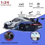 HTURCCOP RC Drift Car 2.4GHz 1:24 Scale 4WD High Speed Remote Control Cars Vehicle with LED Lights Two Batteries and Drifting Tires Racing Sport Toy Cars for Adults Boys Girls Kids