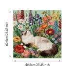 Saralluna Puzzle for Adults 1024 Pieces, Flowers Embroidered Floral Garden Cat Jigsaw Puzzle, Challening Impossible Difficult Hard Fun 1024 Pieces Jigsaw Puzzles for Adults