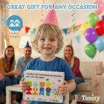 Timixy Montessori Wooden Stacking & Lacing Bead Set for Toddlers and Kids Ages 3+, Bead Sequencing and Shape Matching Toy with Pattern Cards, Character Faces & Patterned Designs