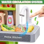 Kids Play Kitchen Set, Toddler Kitchen Playset with Sound & Light, Cooking Stove with Steam, Play Sink, Play Food Toy and Kitchen Accessories, Kitchen Toy for Kids Girls Boys (31.5 * 22 * 8.6in)