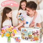 Fabric Flower Bouquets Toys, DIY Craft Kits Toys for Kids - Flowers Market Toy, Build Your Flower Bouquet, Arts & Crafts for 4+ Year Toddler Girl, Educational Activity Preschool B-Day Gifts