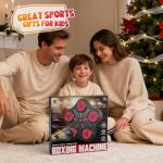 Scvcid Cool Boxing Machine Toys for Kids Aged 3-12, Wall-Mounted Smart Bluetooth Punching Bag, Boxing Training Equipment with Boxing Glove, Birthday Gifts for 3 4 5 6 7 8 9 10 11 12 Year Old Boys