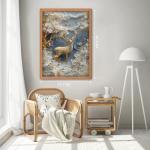 Golden Deer Puzzles for Adults 1000 Pieces, Nature Flower Bloom Animal Plant Theme Puzzle White Gold, Unique Floral Tree Landscape Jigsaw Puzzle Aesthetic, Paper Cut Art Puzzle Challenge for Adults