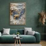 Golden Deer Puzzles for Adults 1000 Pieces, Nature Flower Bloom Animal Plant Theme Puzzle White Gold, Unique Floral Tree Landscape Jigsaw Puzzle Aesthetic, Paper Cut Art Puzzle Challenge for Adults