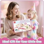 Lehoo Castle Wooden Train Set, Unicorn Train Set for Toddlers 2-4, Wooden Train Track Toddler Girl Toys Pink Train Fantasy Toys for 3 4 5 6 Year Old Girl