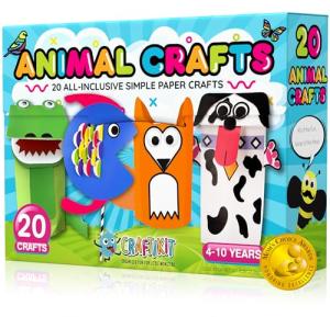 Craftikit® 20 Award-Winning Animal Toddler Arts and Crafts for Kids Ages 3-10 Years, All-Inclusive Animal Craft Kits, Fun Toddler Craft Box for Girls, Boys in Preschool