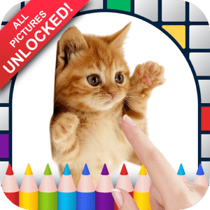 Cute Cats - Color by Numbers Ad Free - No Draw Color by Numbers Game for Adults - Coloring Book Pages - Paint by Number for Children - Fun Pixel Coloring - Fun Arts & Crafts Game