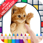 Cute Cats - Color by Numbers Ad Free - No Draw Color by Numbers Game for Adults - Coloring Book Pages - Paint by Number for Children - Fun Pixel Coloring - Fun Arts & Crafts Game