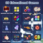 Cosjoype Kids Game Smart Watch for Kids with 39 Puzzle Games HD Touch Screen Camera Music Player Pedometer Alarm Clock Calculator Flashlight 12/24hr Kid Watch Gift for 4-12 Year Old Boys Toys for Kid