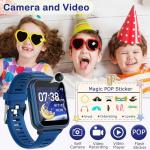 Cosjoype Kids Game Smart Watch for Kids with 39 Puzzle Games HD Touch Screen Camera Music Player Pedometer Alarm Clock Calculator Flashlight 12/24hr Kid Watch Gift for 4-12 Year Old Boys Toys for Kid