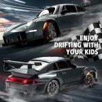 RC Drift Car, 1:24 Scale Remote Control Vehicle with LED Lights, 2.4GHz 20KM/H 4WD High Speed RC Cars, Drifting Tires＆Two Batteries, Racing Sports Toy Idea Gift for Adults Boys Girls and Kids