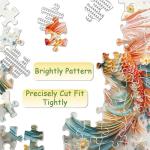 Colorful Fish Puzzles for Adults 1000 Pieces, Impossible Flower Fish Jigsaw Puzzles, Jewels Floral Animal Puzzle as Wall Decor