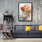 Colorful Fish Puzzles for Adults 1000 Pieces, Impossible Flower Fish Jigsaw Puzzles, Jewels Floral Animal Puzzle as Wall Decor