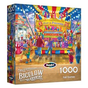 RoseArt - Bigelow Country - Fair Games 1000 Piece Jigsaw Puzzle, Vibrant Carnival Puzzle for Adults