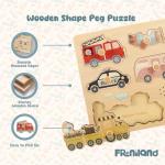 Freniland Transportation Sound Puzzle for Toddlers, Wooden Vehicle Sound Puzzle with Realistic Sounds, Educational Toy for 18M+