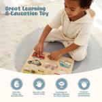 Freniland Transportation Sound Puzzle for Toddlers, Wooden Vehicle Sound Puzzle with Realistic Sounds, Educational Toy for 18M+