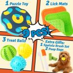 Forfon 9 Pack All-Around Dog Puzzle Toy Set -Mentally Stimulating Dog Enrichment Toys for Small to Medium Smart Dogs, Includes Dog Lick Mat with Suction Cups