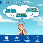 Kids Board Games Learning Toys, STEM Educational Logic Kits with 200+ Challenges & 4 Difficulty Levels, Brain Puzzles Maze Games for Boys Girls Ages 3-10 Birthday Gifts