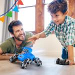 LNNKINE Robot Toys, 8-Wheel Stunt Remote Control Car with Auto-Demonstration, 360° Rotation, LED Eyes, Music, 2.4Ghz, All Terrain Rc Cars, Remote Control Robot for Boys 4-7 6-8 8-12
