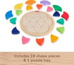 Fisher-Price Wood Preschool Toy Color Wheel Puzzle, 19 Wooden Pieces for Shape-Sorting Play, Preschool Kids Ages 3+ Years