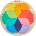 Fisher-Price Wood Preschool Toy Color Wheel Puzzle, 19 Wooden Pieces for Shape-Sorting Play, Preschool Kids Ages 3+ Years