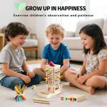 Montessori Game Wooden Board Game, 40 Colorful Wooden Sticks Dice Game Math Educational Toys for 3 4 5 6 Years Old,Math Educational, Fine Motor Skill Toy for Girls Boys, Classic Fun Games