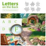 Puzzles for Adults 500 Piece Beautiful Garden Landscape with Tranquil Pool Jigsaw Puzzles Nature Flower Garden Cozy Scene with Letters on Back for Nature Lovers Ideal for Game Night (23''X15'')