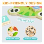 Math Manipulatives Number Counting Blocks for Kids Ages 3-5, Montessori Preschool Learning Toy with Arithmetic Cards, Frog Model Educational Gift for Toddlers Boys Girls