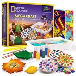 National Geographic Mega Arts and Crafts Kit for Kids – Mosaic Kit, Marbling Paint Kit & Air Dry Clay Pottery Kit – Art Projects for Kids Ages 8-12, Crafts for Girls and Boys (Amazon Exclusive)
