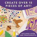 National Geographic Mega Arts and Crafts Kit for Kids – Mosaic Kit, Marbling Paint Kit & Air Dry Clay Pottery Kit – Art Projects for Kids Ages 8-12, Crafts for Girls and Boys (Amazon Exclusive)