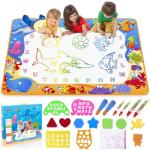 Water Doodle Mat - Kids Painting Writing Color Doodle Drawing Mat Toy Bring Magic Pens Educational Toys for Age 3 4 5 6 7 Year Old Girls Boys Age Toddler Gift