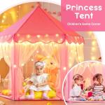 Monobeach Princess Tent Girls Large Playhouse Kids Castle Play Tent with Star Lights Toy for Children Indoor and Outdoor Games, 55'' x 53'' (DxH)