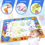 Water Doodle Mat - Kids Painting Writing Color Doodle Drawing Mat Toy Bring Magic Pens Educational Toys for Age 3 4 5 6 7 Year Old Girls Boys Age Toddler Gift
