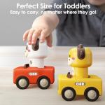 iPlay, iLearn Press to Go Car Toys for Toddlers 1-3, Baby Animal Racing Cars, Infant Play Vehicle Set, Baby Push Go Friction Car Toys for 6-9-12-18 Months, 1st Birthday Gifts for 1-2 Years Old Boys