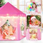 Monobeach Princess Tent Girls Large Playhouse Kids Castle Play Tent with Star Lights Toy for Children Indoor and Outdoor Games, 55'' x 53'' (DxH)