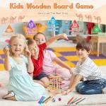 Montessori Board Game for Kids 4-6, Pyramid Wooden Sticks Dice Game, Math Educational, Fine Motor Skills Toy for 3+ Year Olds Girls Boys, Classic Table Game for Family Night