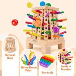 Montessori Board Game for Kids 4-6, Pyramid Wooden Sticks Dice Game, Math Educational, Fine Motor Skills Toy for 3+ Year Olds Girls Boys, Classic Table Game for Family Night