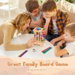 Montessori Board Game for Kids 4-6, Pyramid Wooden Sticks Dice Game, Math Educational, Fine Motor Skills Toy for 3+ Year Olds Girls Boys, Classic Table Game for Family Night