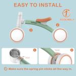 SEREED Baby Balance Bike for 1-2 Year Olds - 4 Wheels, First Bike for Toddlers, Birthday Gift (Green)