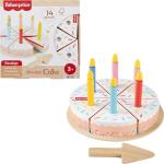 Fisher-Price Wood Pretend Play Toy Cake Set, 14-Piece Wooden Food Decorating & Serving Play for Preschool Kids Ages 3+ Years