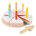 Fisher-Price Wood Pretend Play Toy Cake Set, 14-Piece Wooden Food Decorating & Serving Play for Preschool Kids Ages 3+ Years